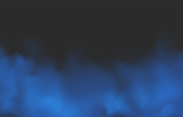 Soft blue fog or smoke effect in realistic vector style isolated on transparent or dark background perfect for abstract design air texture and visual atmosphere.
