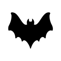 Simple Black Bat Silhouette Illustration for Halloween Decoration and Celebration