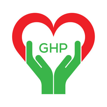 GHP Heart and Hands Company logo. GHP Company logo design for entrepreneur and business. GHP best icon.
