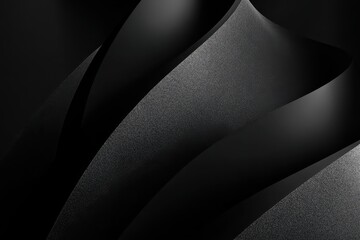 Dynamic abstract shapes creating a harmonious interplay of light and shadow against a black background