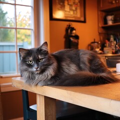 cat on table