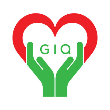 GIQ Heart and Hands Company logo. GIQ Company logo design for entrepreneur and business. GIQ best icon.
