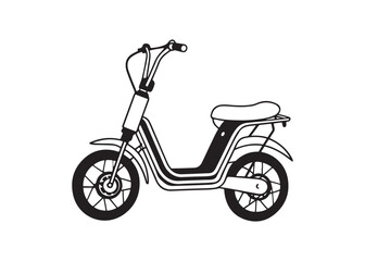 Fototapeta premium Modern Electric Scooter Silhouette Vector Icon Commuter Transportation.