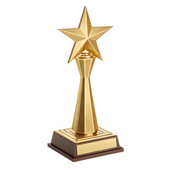 Golden star trophy award on a dark background