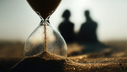 Hourglass with blurred couple