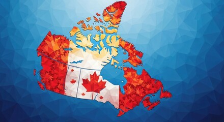 Naklejka premium Canada map artwork with red maple leaf design