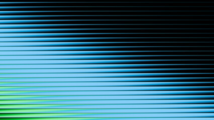 Abstract design featuring parallel blue and green shapes creating gradient lines on a black background. Modern digital design asset.