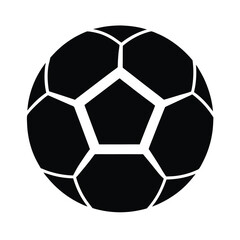 Obraz premium Black soccer ball icon, football symbol, sports logo, vector graphic