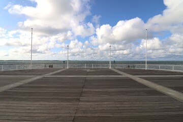 Obraz premium Jetée Thiers, jetée sur l'océan Atlantique, ville d'Arcachon, département de la Gironde, France