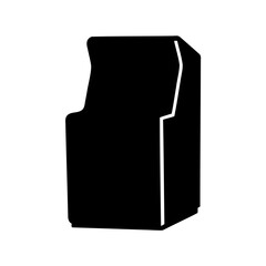 Retro Arcade Cabinet Machine Silhouette on a White Background Illustration