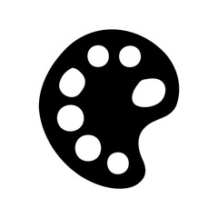 Black and white painting palette artwork with round color compartments design