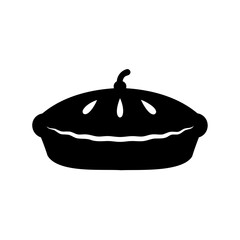 Silhouette of a classic pie with vented crust and cherry stem top