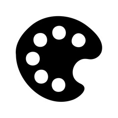 Black and White Art Palette with Paint Colors in a Simple Design