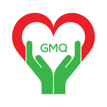 GMQ Heart and Hands Company logo. GMQ Company logo design for entrepreneur and business. GMQ best icon.

