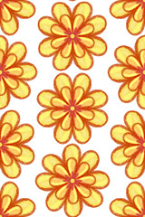 Seamless vector floral pattern with vintage flowers for textile and wallpaper design