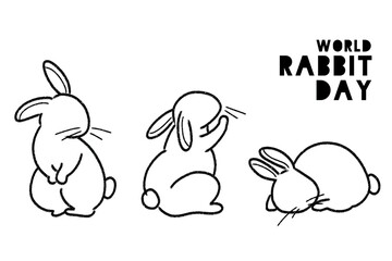 Minimalist wallpaper for celebrating World Rabbit Day on September 27. 