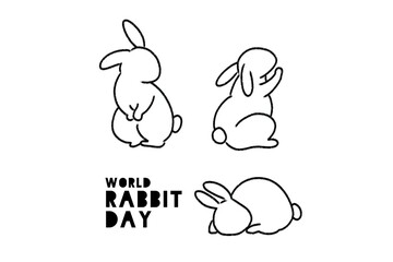 rabbit character in a minimalist flat style. Perfect for celebrating World Rabbit Day on September 27. 