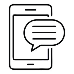 Smartphone with a speech bubble icon representing messaging