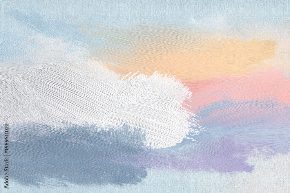 Poster pastel brush stroke background with soft colors blending in a serene composition resembling a tranqu