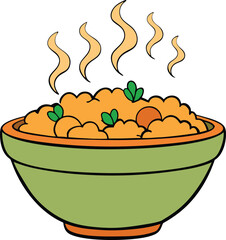 vector illustration of a bowl with food