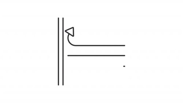 Windproof wall line animation. Durable material animated icon. Showing up lines, arrow. Resistant surface, comfort. Outline element on white background. HD video with alpha channel