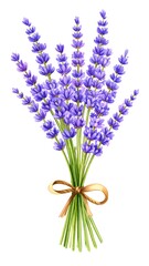 Obraz premium Purple lavender bouquet tied with ribbon