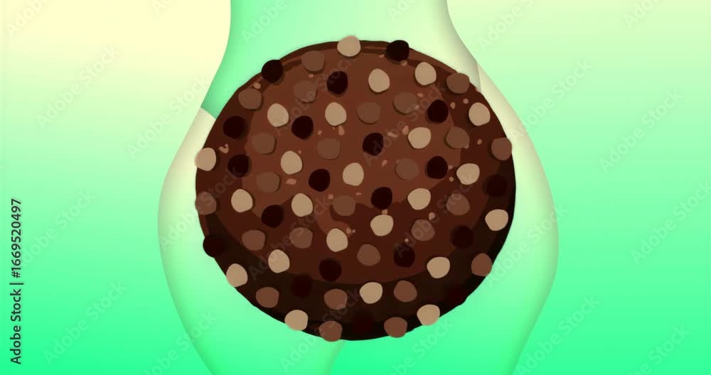 Aufkleber frame four bulging hips initiating rotating ribbon around cookie then swirling and reforming torso