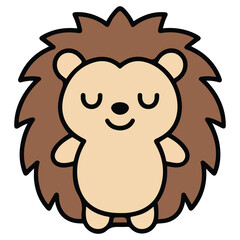 Hedgehog with leaf accessories autumn vector illustration on white background