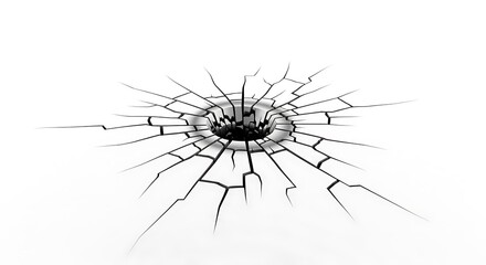 Cracked Hole in Floor or Surface