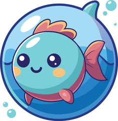 Cartoon Fish Vector, Cute Cartoon Fish Vector, Cute Cartoon Fish Vector Set, Adorable Fish Vector Art