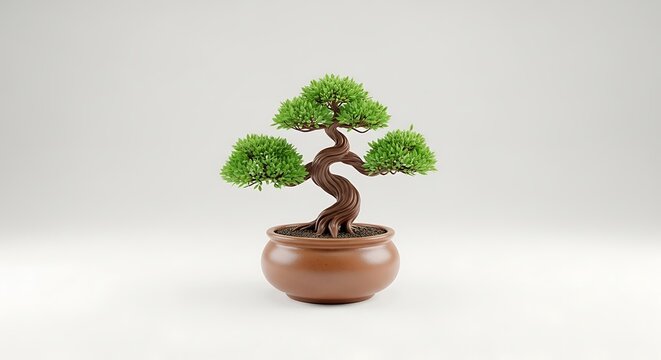 Bonsai Tree on White Background