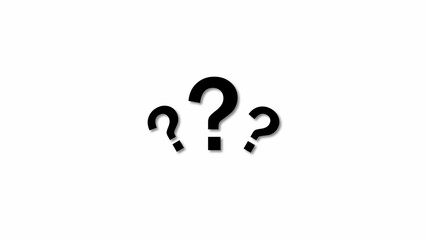 Question marks animated on white background 4k