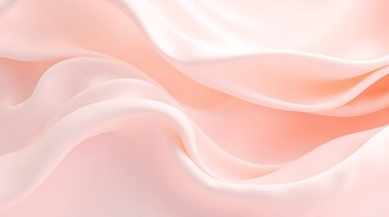 Fototapeta premium Smooth silk satin cloth flows in soft pink waves and curves with a light liquid texture