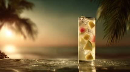 refreshing pineapple lemonade served icecold under glowing sun highlighting essence of summer
