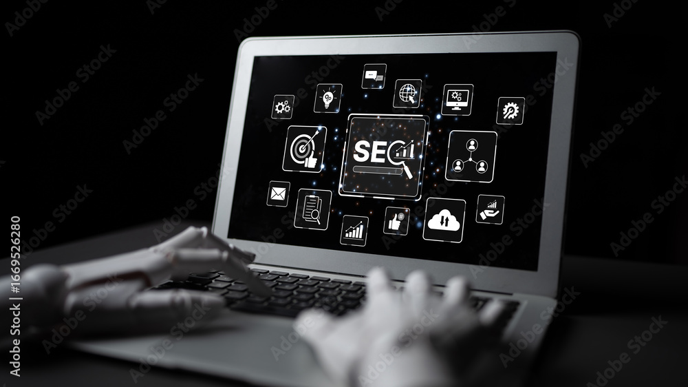 Poster ai improves seo visibility using intelligent optimization tools, keyword analytics, and smart market