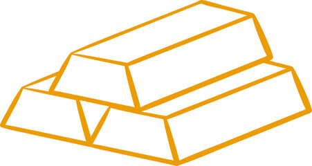 Doodle Style Gold Bar Illustration