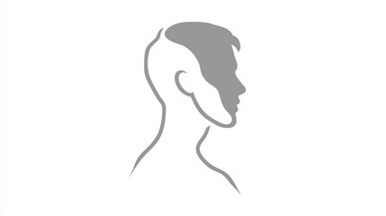 Male Head Silhouette for Profile & Identity Design