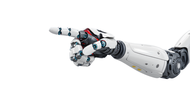 A robotic hand pointing with precision