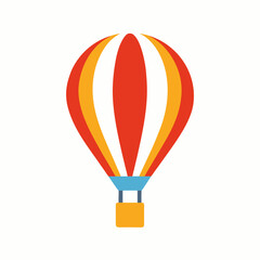 Fototapeta premium Clean Flat Vector Icon of a Single Hot Air Balloon