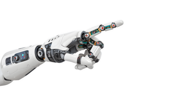 A robotic hand pointing with precision