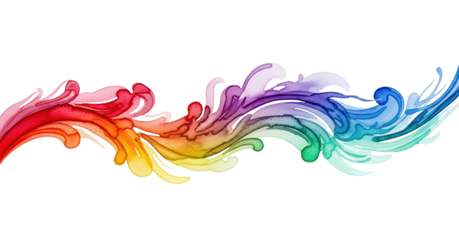 Colourful abstract watercolour wave