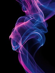 Naklejka premium Abstract smoke swirls in fuchsia and blue