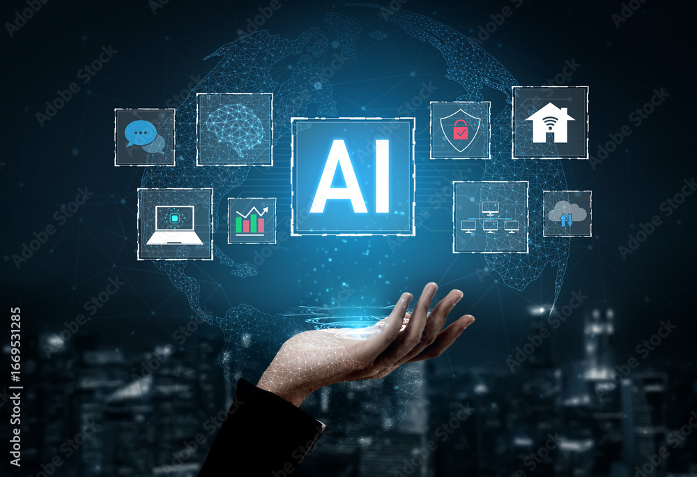 Poster ai integration is transforming digital ecosystem. ai integration enhances smart systems, ai integrat