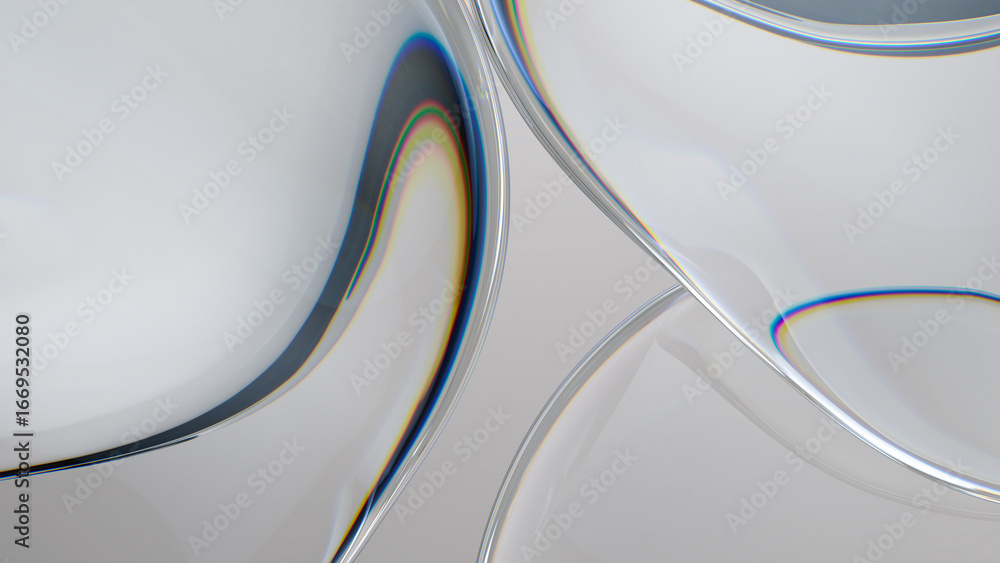 Poster abstract beautiful reflection and refraction glass. 3d rendering illustration not ai