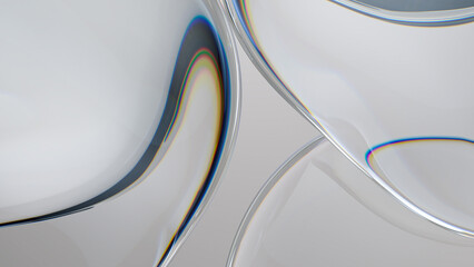 Abstract beautiful reflection and refraction glass. 3d rendering illustration not AI