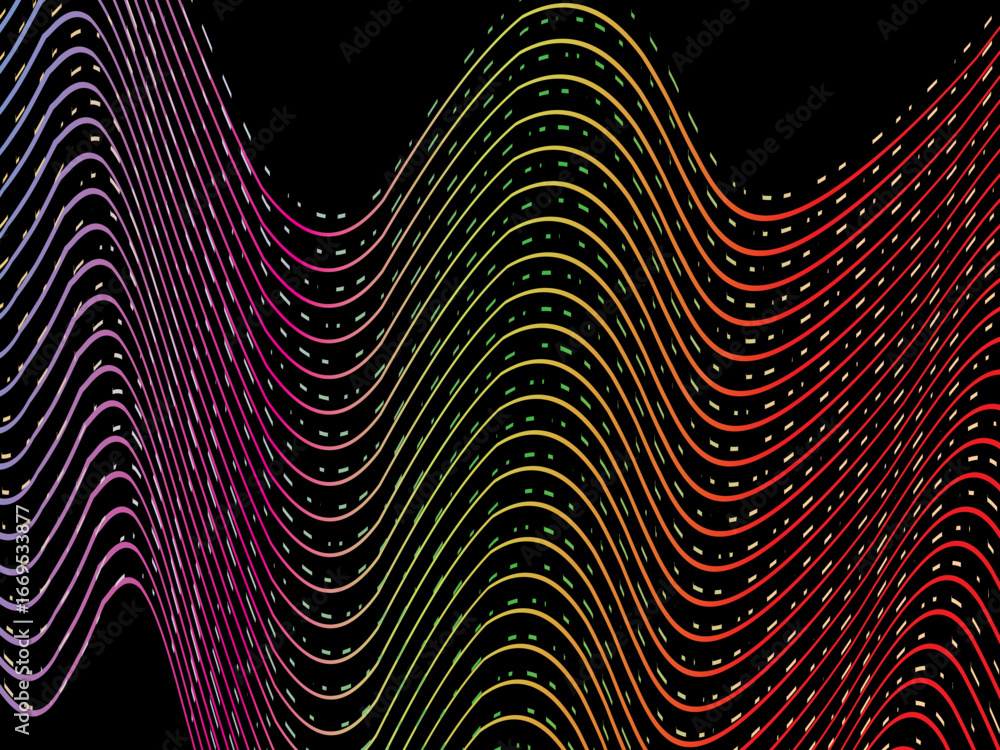 Poster dark themed abstract vector background featuring a dynamic flowing abstract wave pattern consisting 