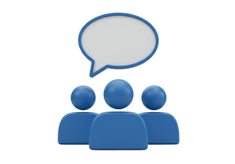 Isolated group sharing feedback with chat bubble communication networking dialog design