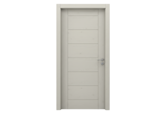 Isolated interior door to a room in a house or office space, modern design elements