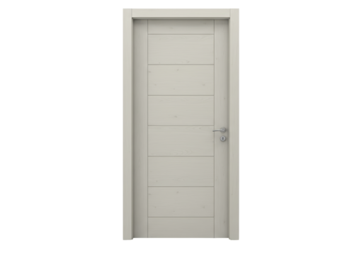 Isolated interior door to a room in a house or office space, modern design elements