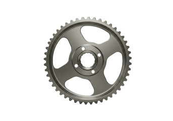 Isolated metal sprocket wheel for car engine, automotive repair part, mechanical component